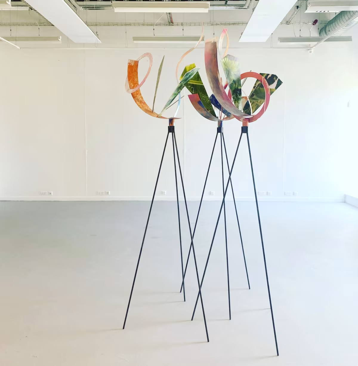 It's Going to Be Okay.(2022) Reclaimed steel and aluminium, metal paint, reclaimed interior paint and digital print onto reclaimed plastic. Dimensions Variable.